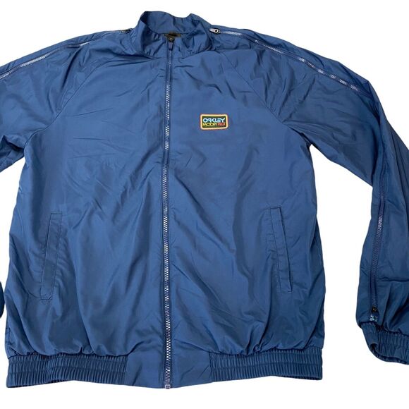 Oakley Ventilation Track Jacket Mens M Blue Regular Fit Lined Full Zip - Picture 12 of 16